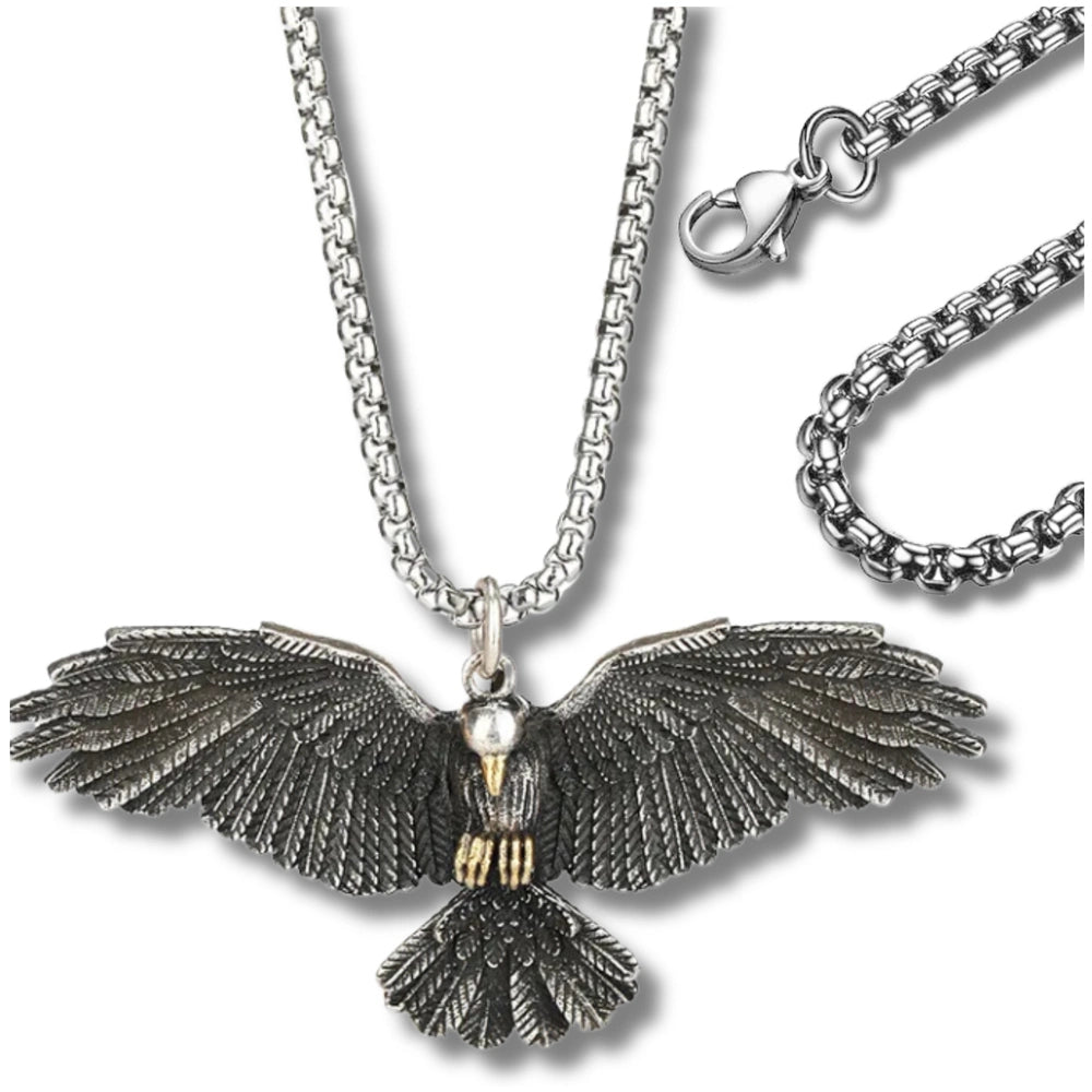 Vīriešu sudraba krāsas kulons ar ērgli