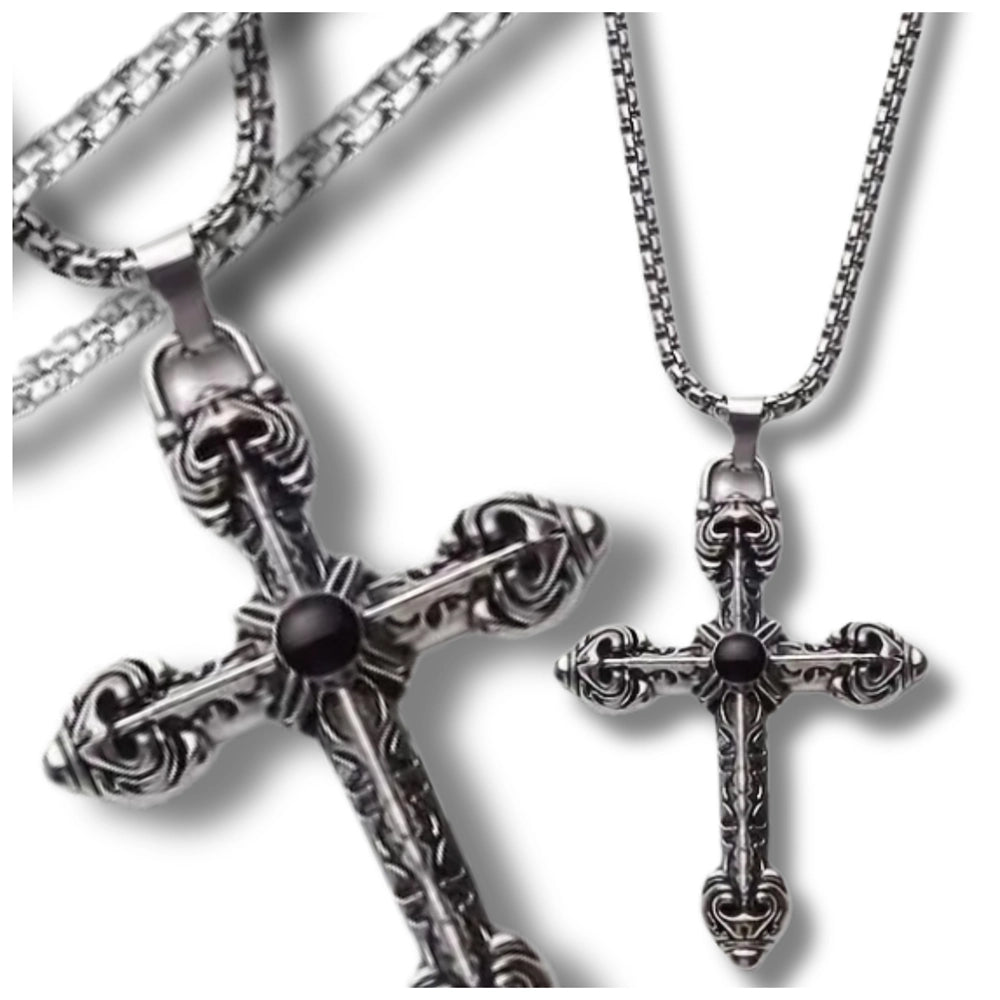 Vīriešu sudraba krusta kulons (60 cm)