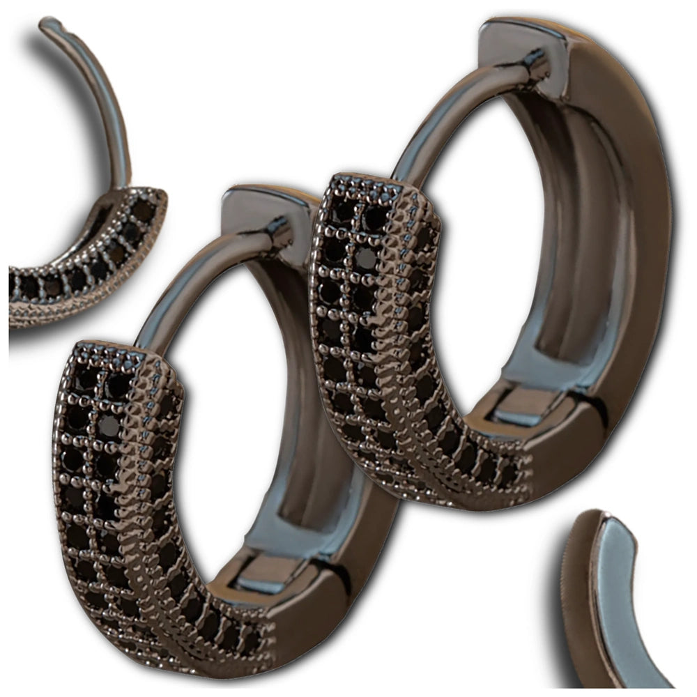 Melni sieviešu auskari ar cirkoniem