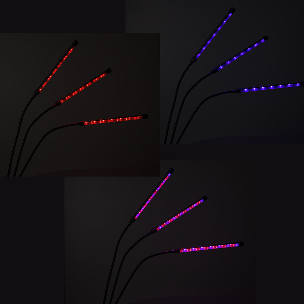 LED augu augšanas lampa ar 3 spuldzēm