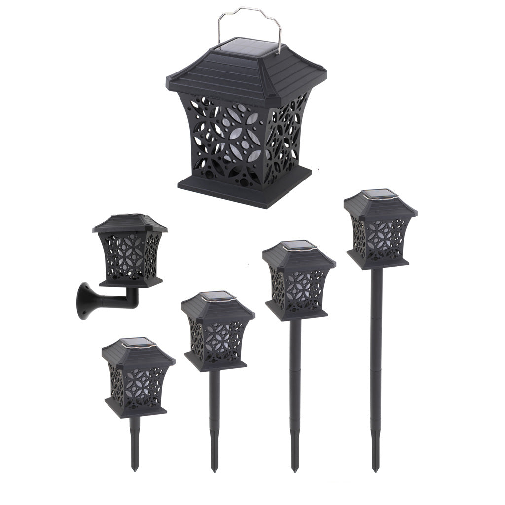Saules dārza lampa ar ažūra formas laternu, 12 gaismas diodes