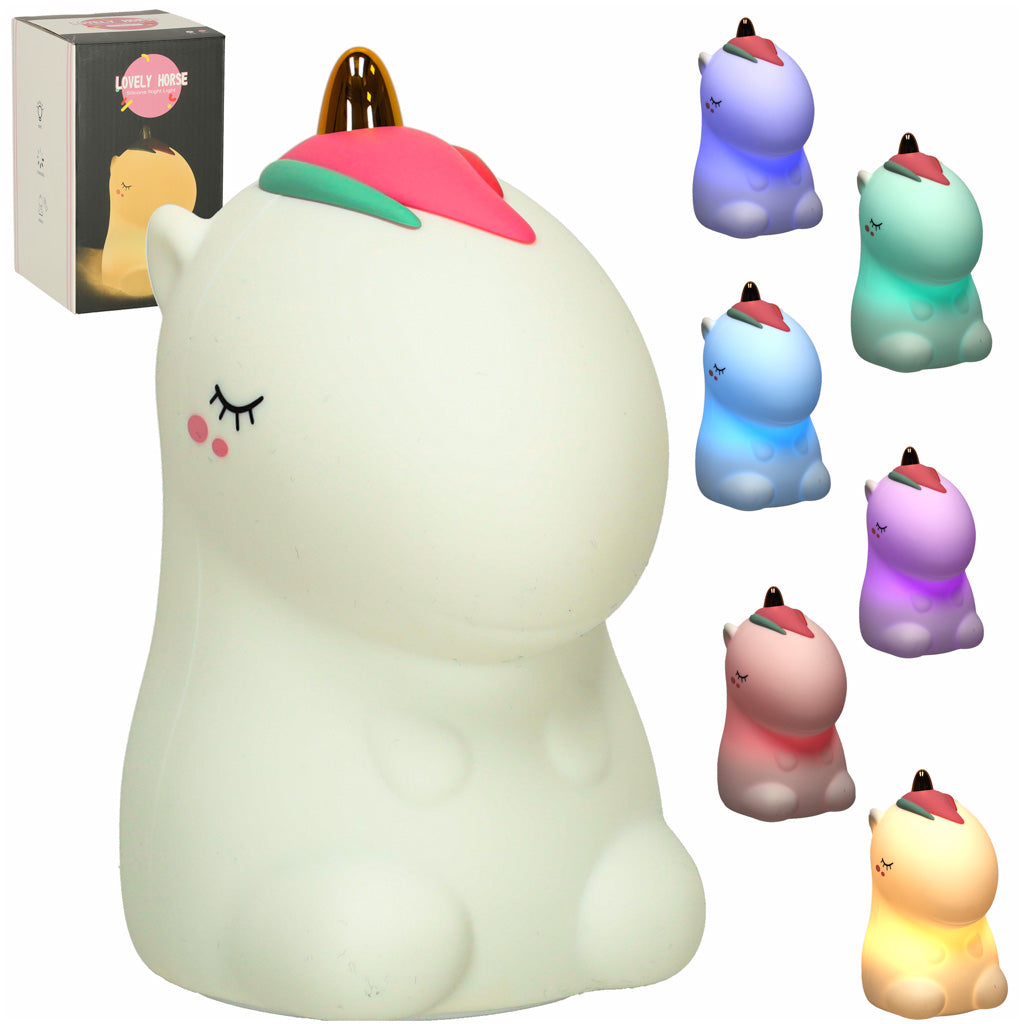 Bērnu silikona naktslampiņa LED vienradzis