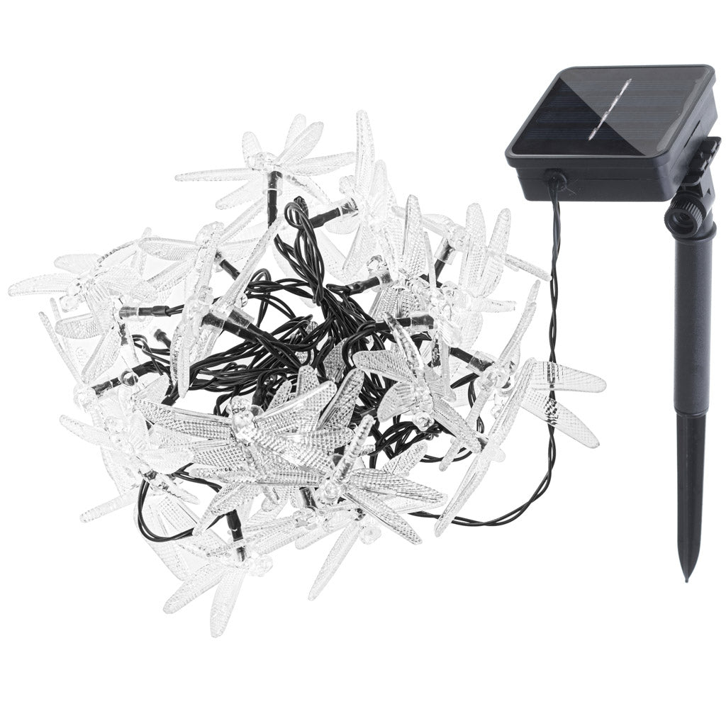 Dārza saules lampas ar spārēm 6,5 m 30 LED silti baltas
