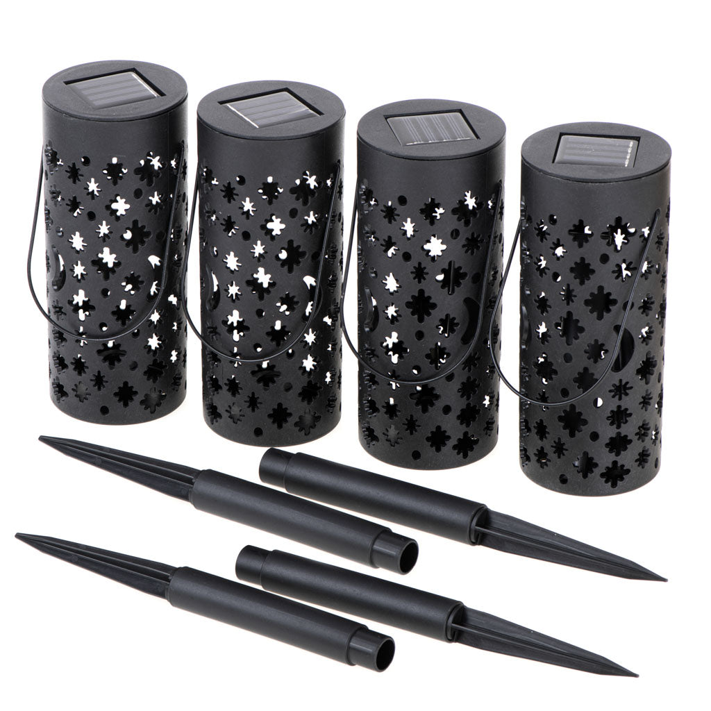 Ar saules enerģiju darbināma ažūra dārza lampa ar LED gaismu un gaismas sensoru, 4 gab.