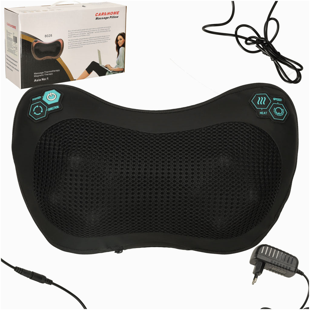 Apsildāms šiatsu masāžas spilvens mugurai