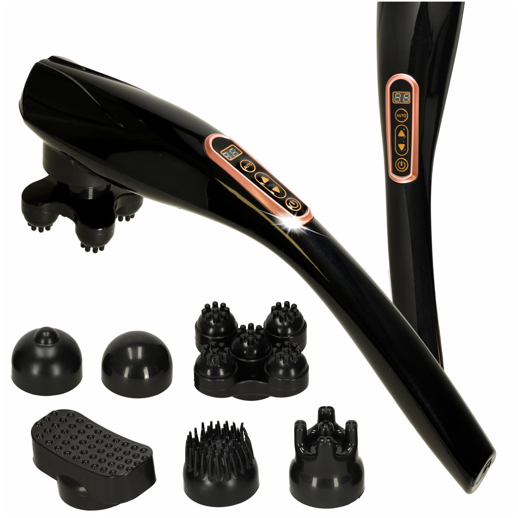 Bezvadu vibrējošs ķermeņa un kakla masieris ar 6 galviņām 6in1