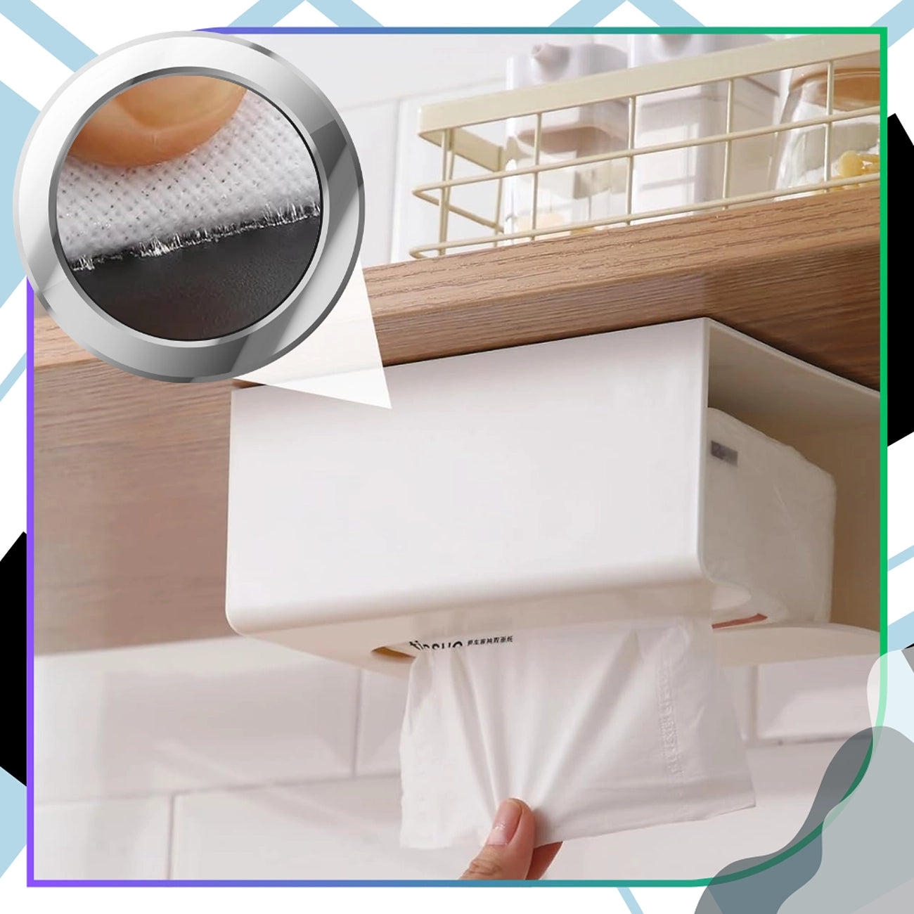 Līmlente, balta, 5 m, āķīši un cilpiņas, 50 mm