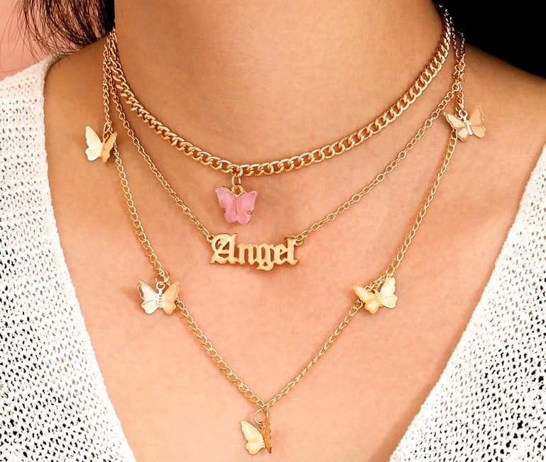 Zelta krāsas kaklarota ar dzīvības koka kulonu