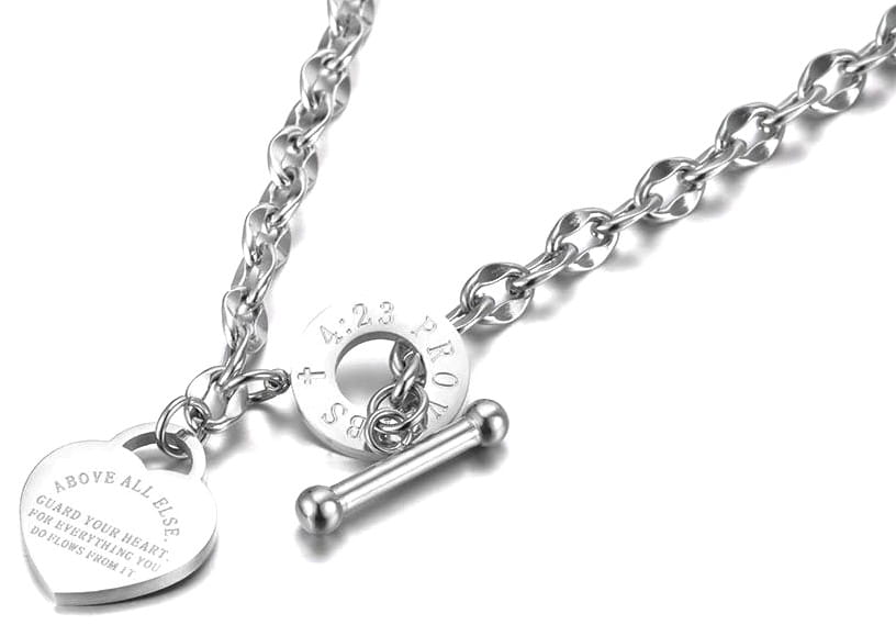 Sudraba krāsas ķēdīte ar sirsniņu