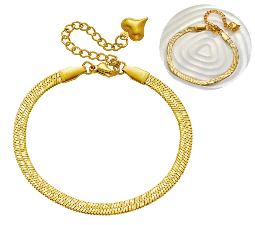 Zelta čūskas formas rokassprādze, ķirurģiskais tērauds