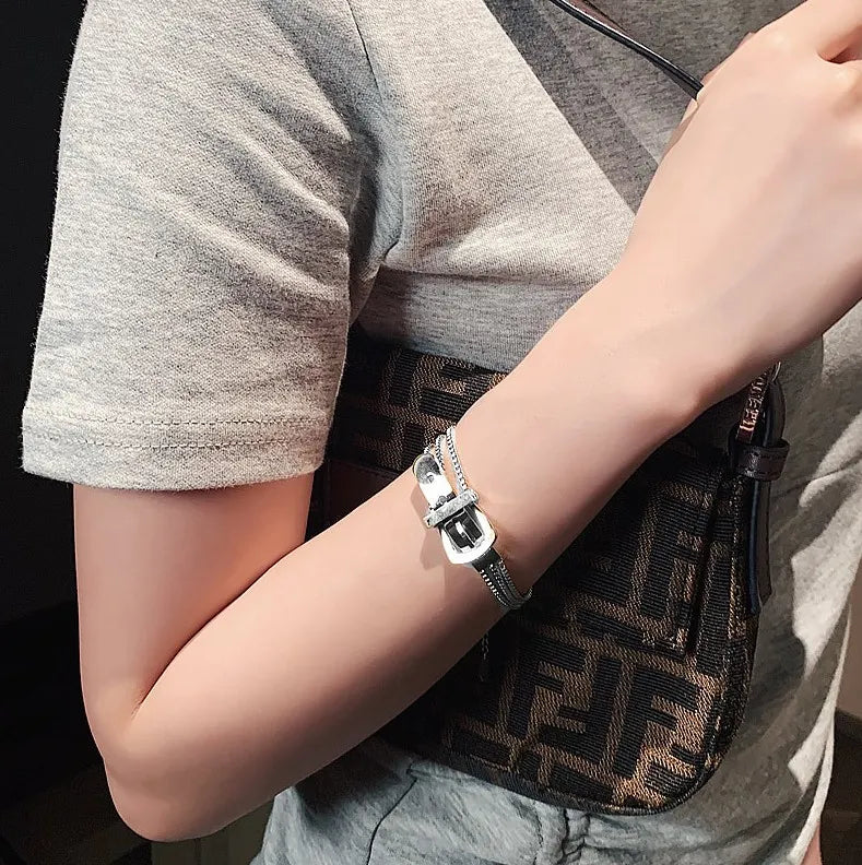 Eleganta sudraba krāsas rokassprādze, ķirurģiskais tērauds