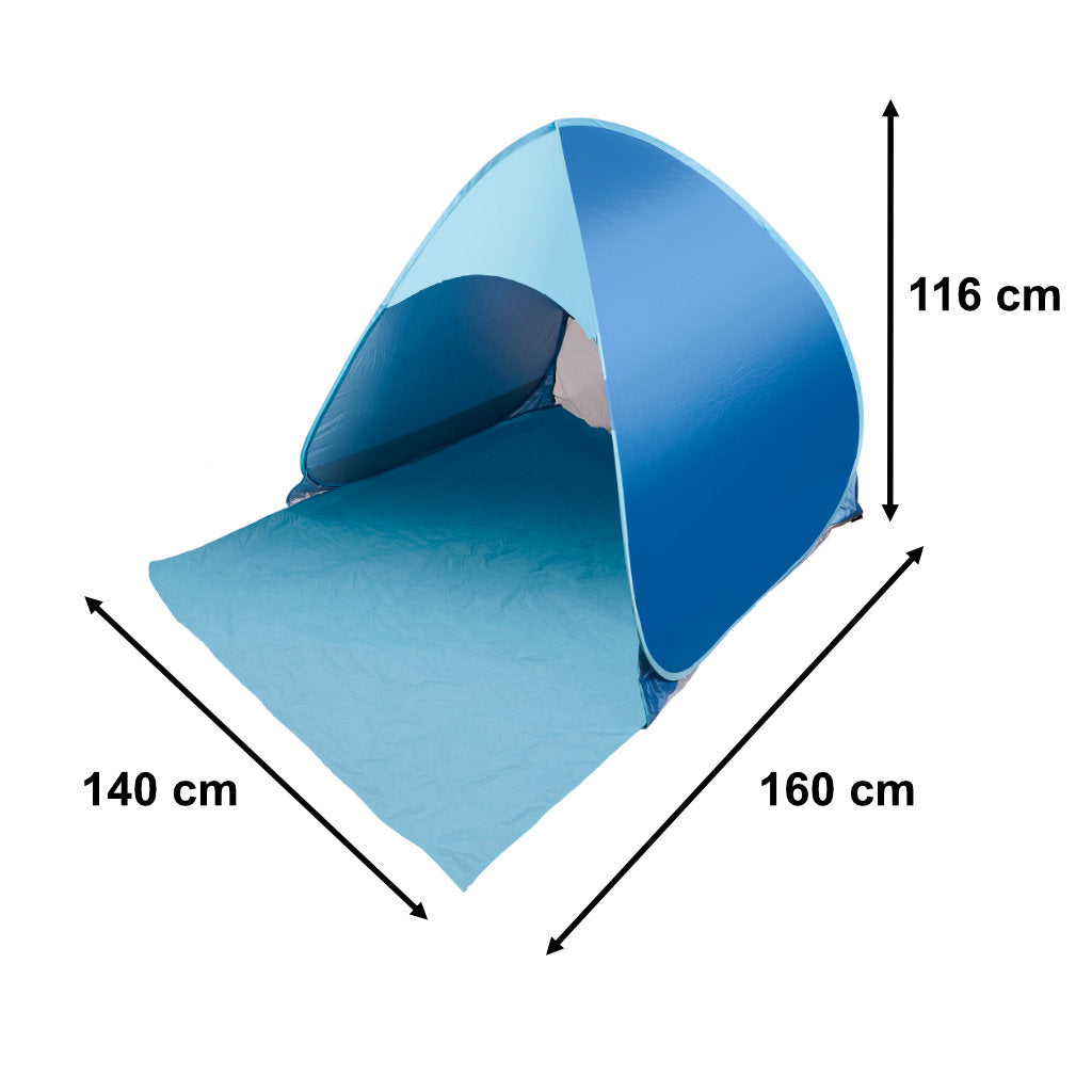 Pašizplešanās pludmales telts ar UV aizsardzību