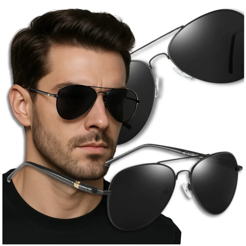 Vīriešu saulesbrilles D3, melnas