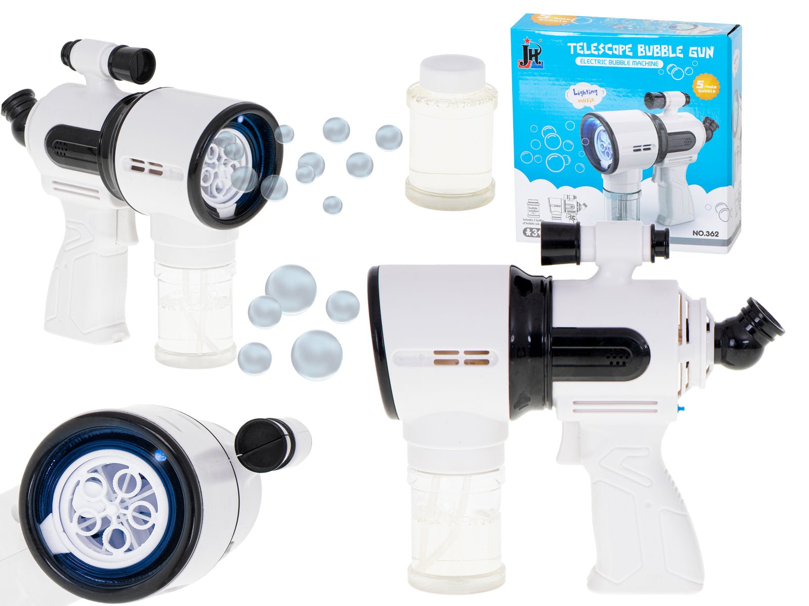 Balta ziepju burbuļu pistole