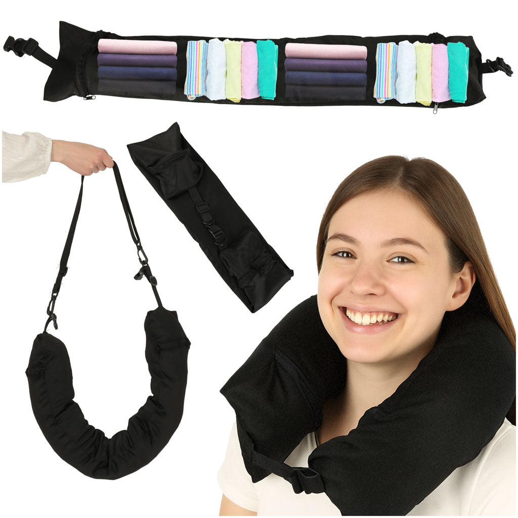 Melns ceļojumu kakla spilvens