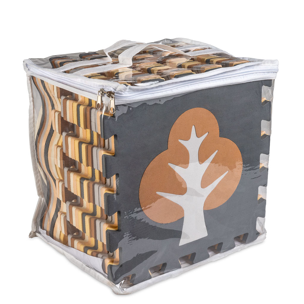 Brūna izglītojoša putuplasta puzle, 143 x 143 cm, 36 gabali