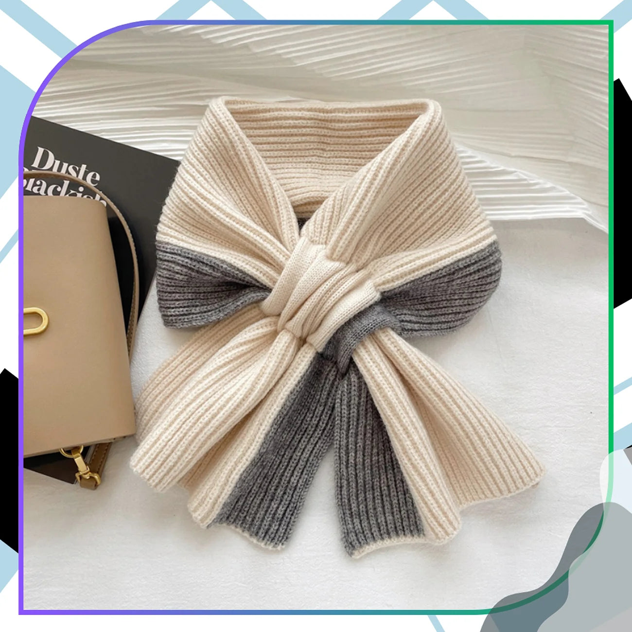 Sieviešu silta divkrāsu šalle, smilšu krāsā