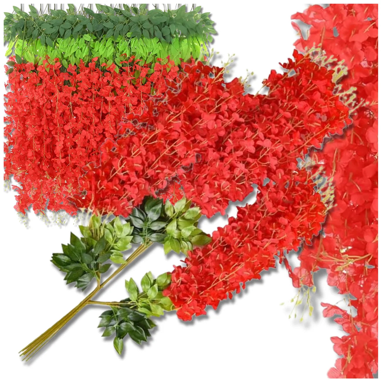 Mākslīgie ziedi vītnēm, sarkani, 12 gab.