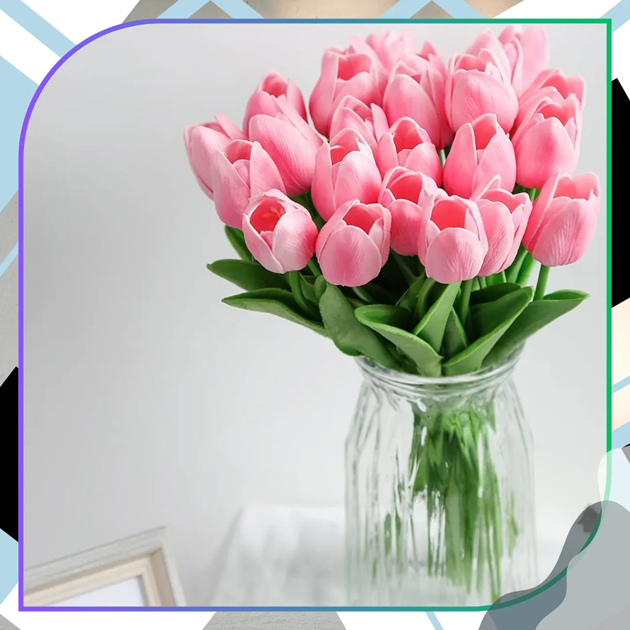 Mākslīgo tulpju pušķis, 10 gab., rozā