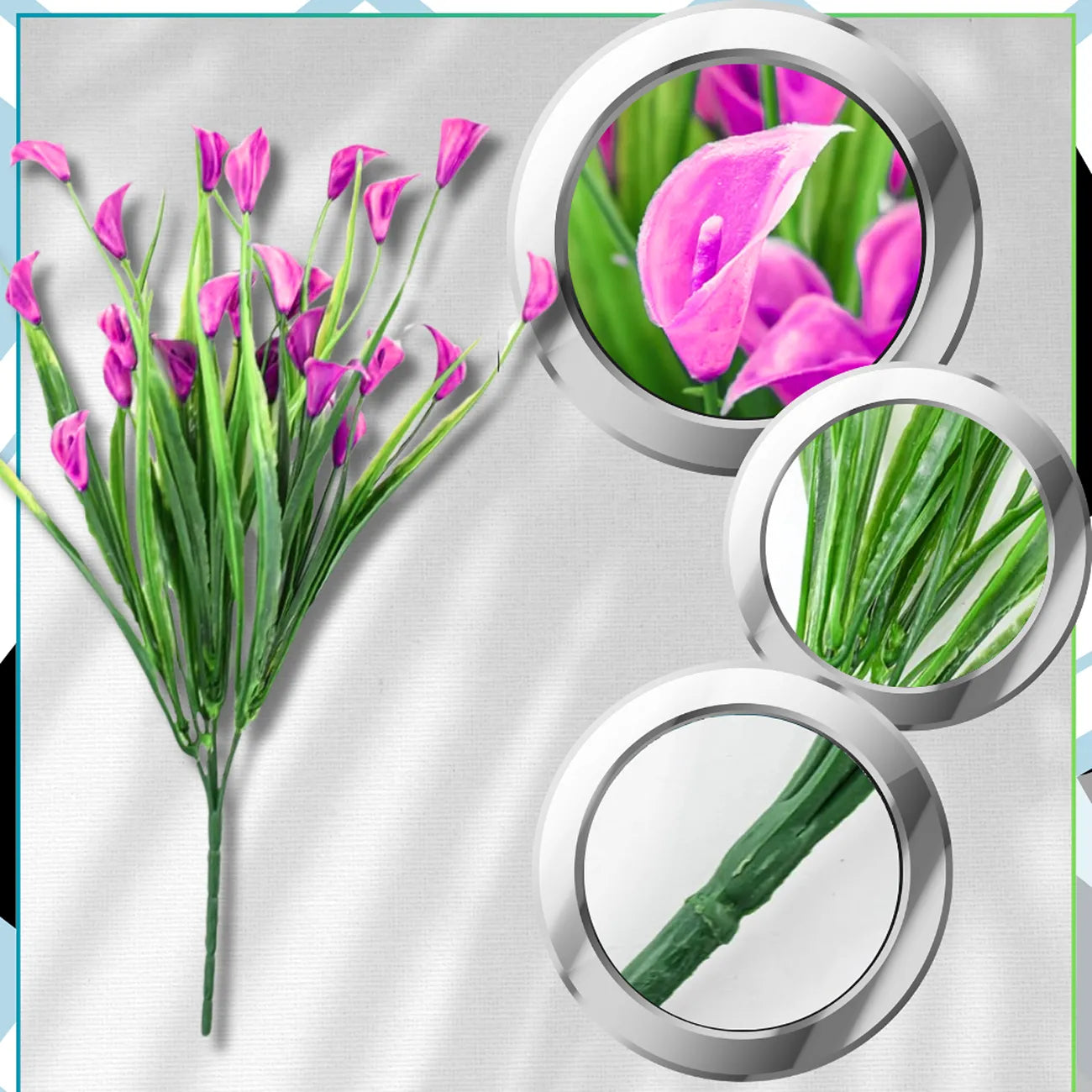 Mākslīgie ziedi, rozā lilijas, 5 gab.