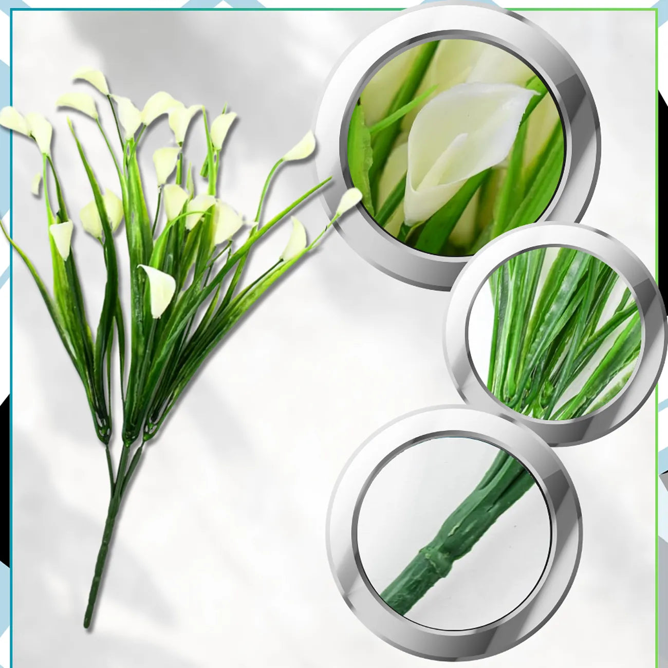 Mākslīgās baltās lilijas, 5 gab.