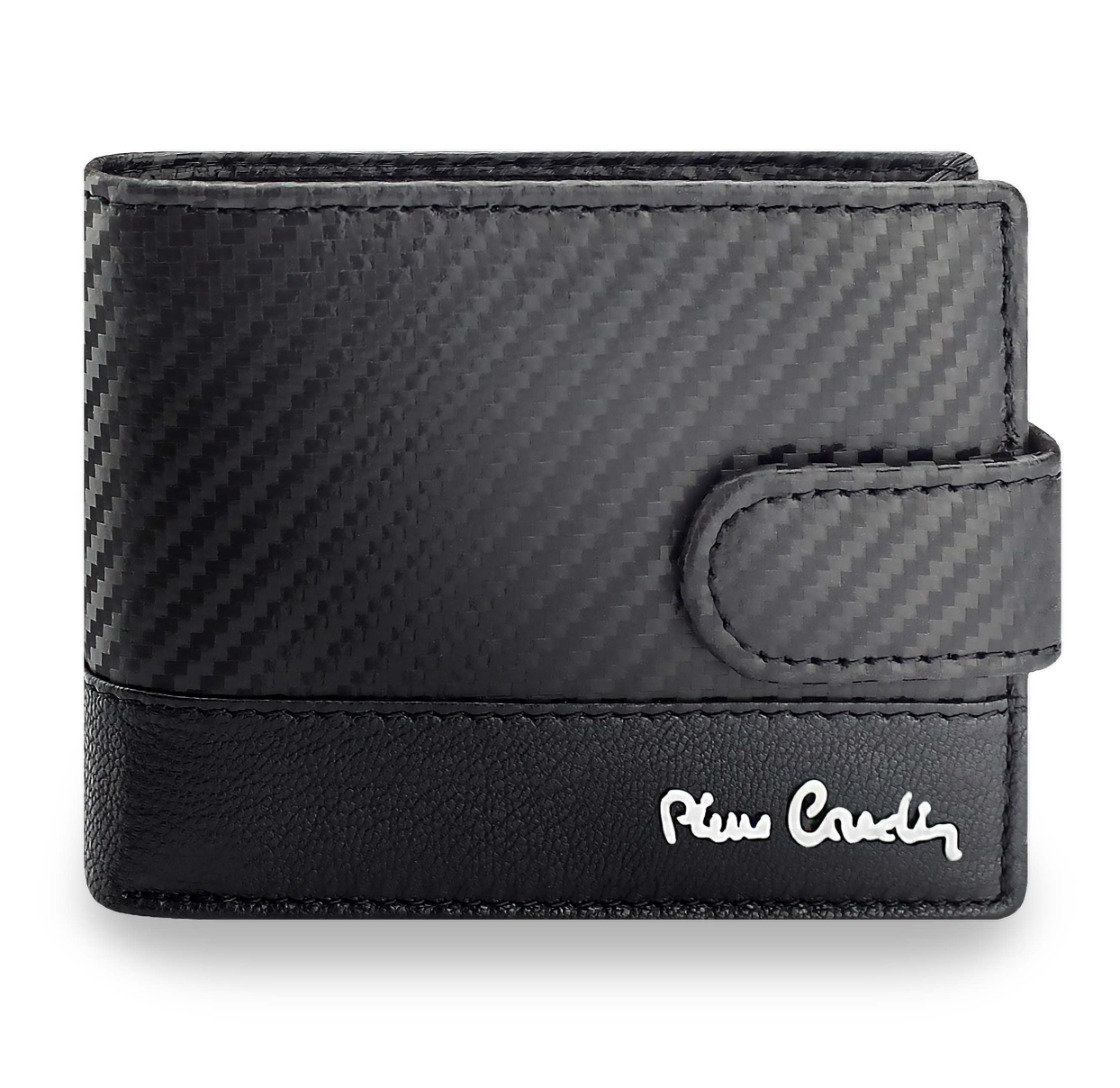 Vīriešu ādas maks Pierre Cardin, melns, RFID aizsardzība A323706
