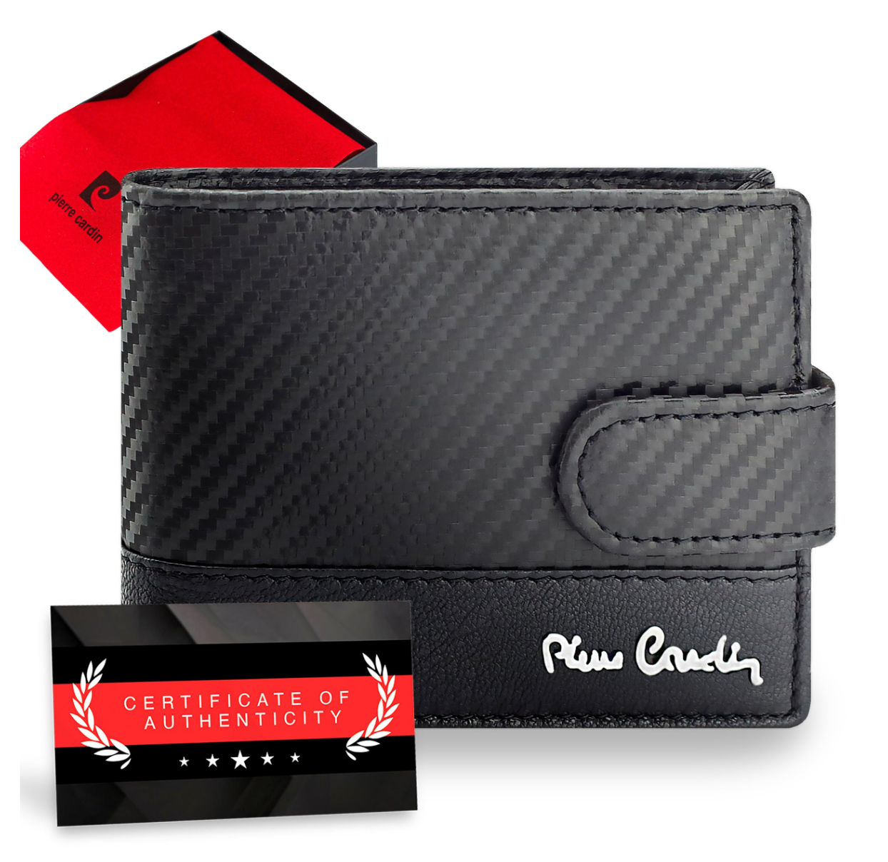 Vīriešu ādas maks Pierre Cardin, melns, RFID aizsardzība A5288706