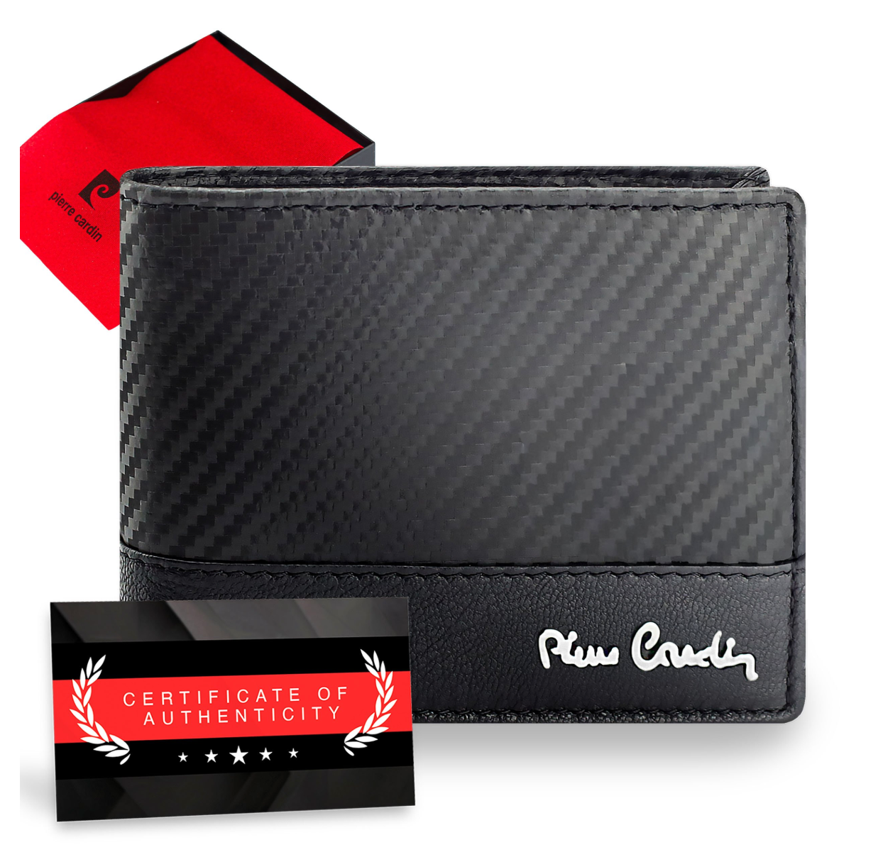 Vīriešu ādas maks Pierre Cardin, melns, RFID aizsardzība 5288706