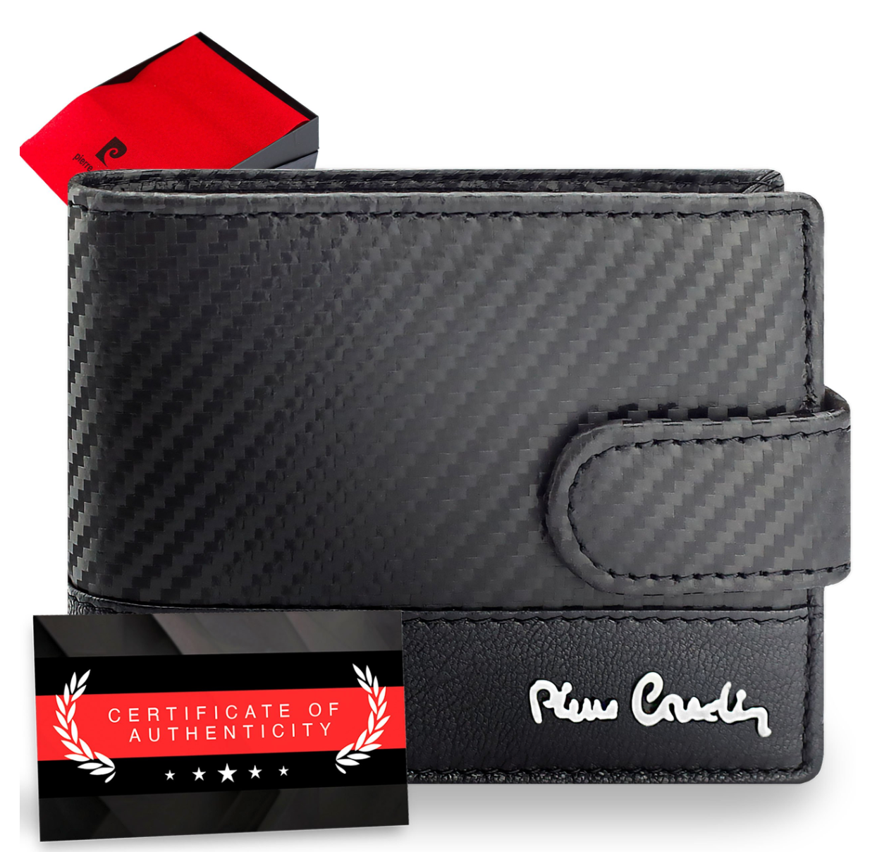 Vīriešu ādas maks Pierre Cardin, melns, RFID aizsardzība A6088706