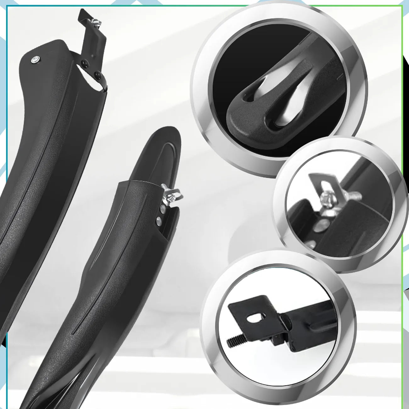 Velosipēda dubļu sargu komplekts MTB, ABS plastmasa