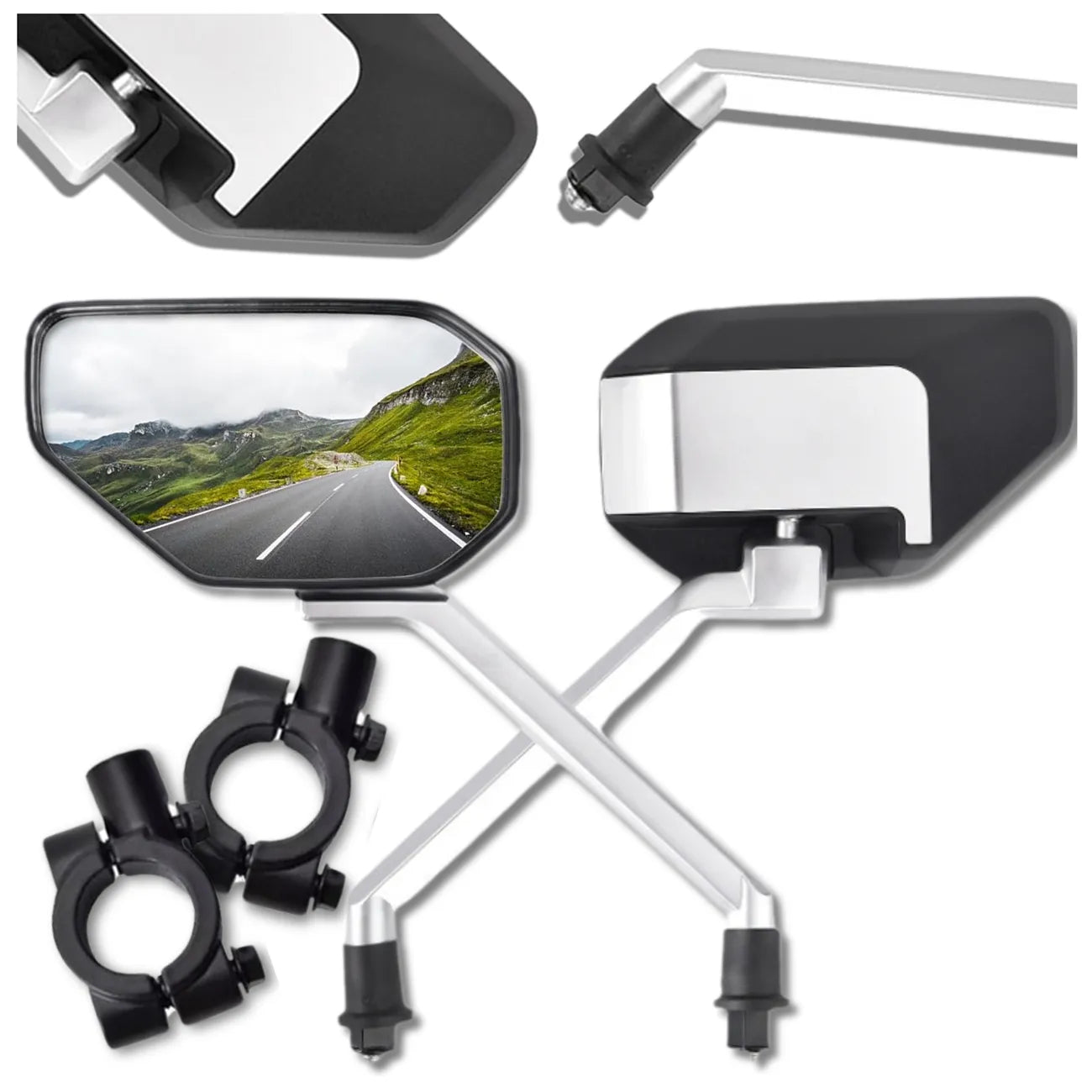 Velosipēda atpakaļskata spoguļi, 360°, 2 gab.