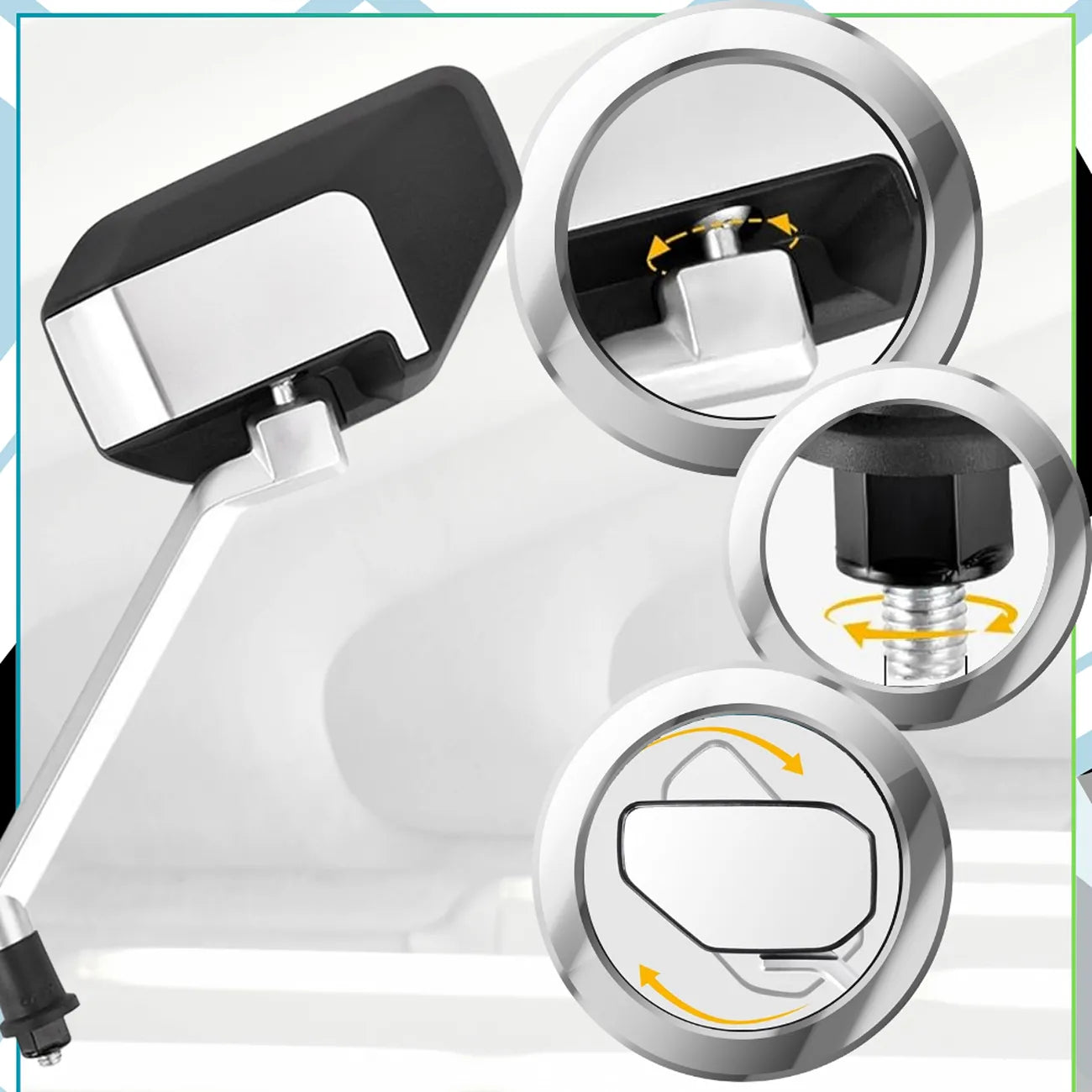 Velosipēda atpakaļskata spoguļi, 360°, 2 gab.