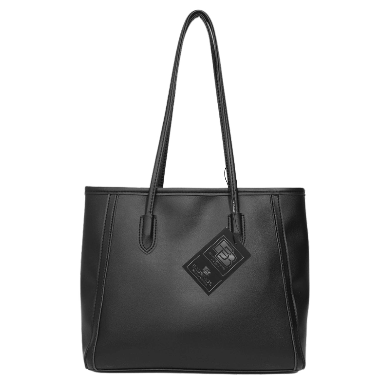 Sieviešu ādas rokassoma BAD&BAGS, melna N499