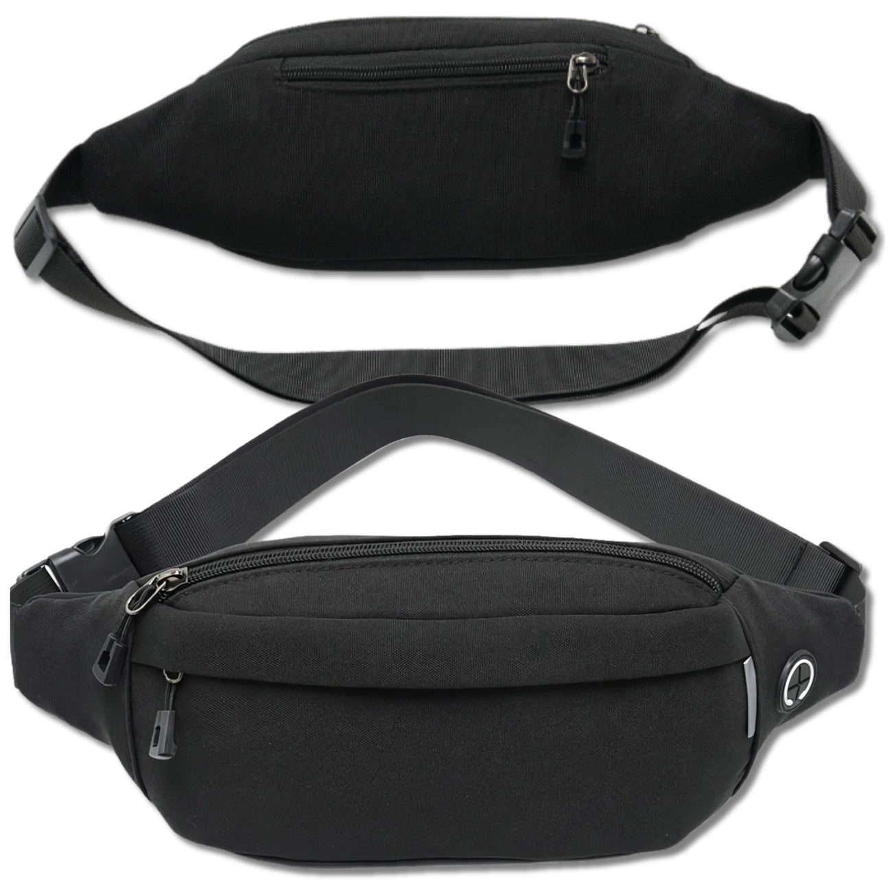 Juoda juosmens rankinė iš poliesterio unisex D29