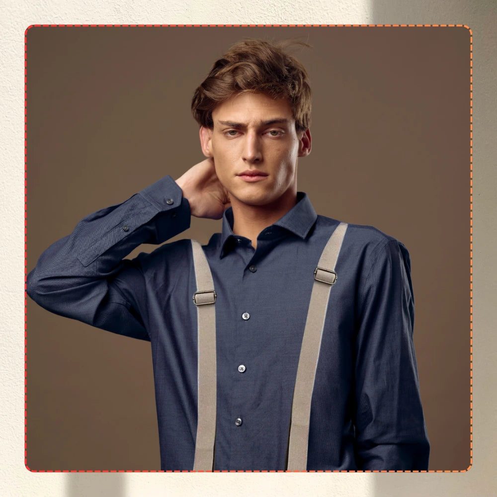 Vīriešu bēšas krāsas elastīgas bikšturi