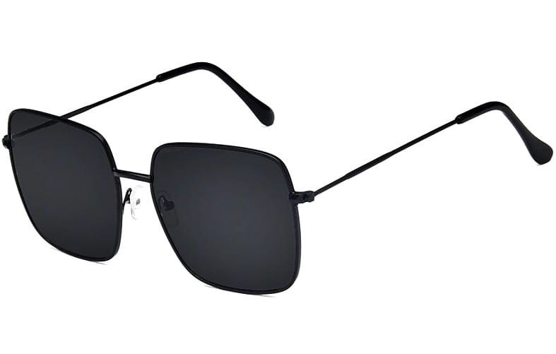 Saulesbrilles, lielas kvadrātveida, melnas