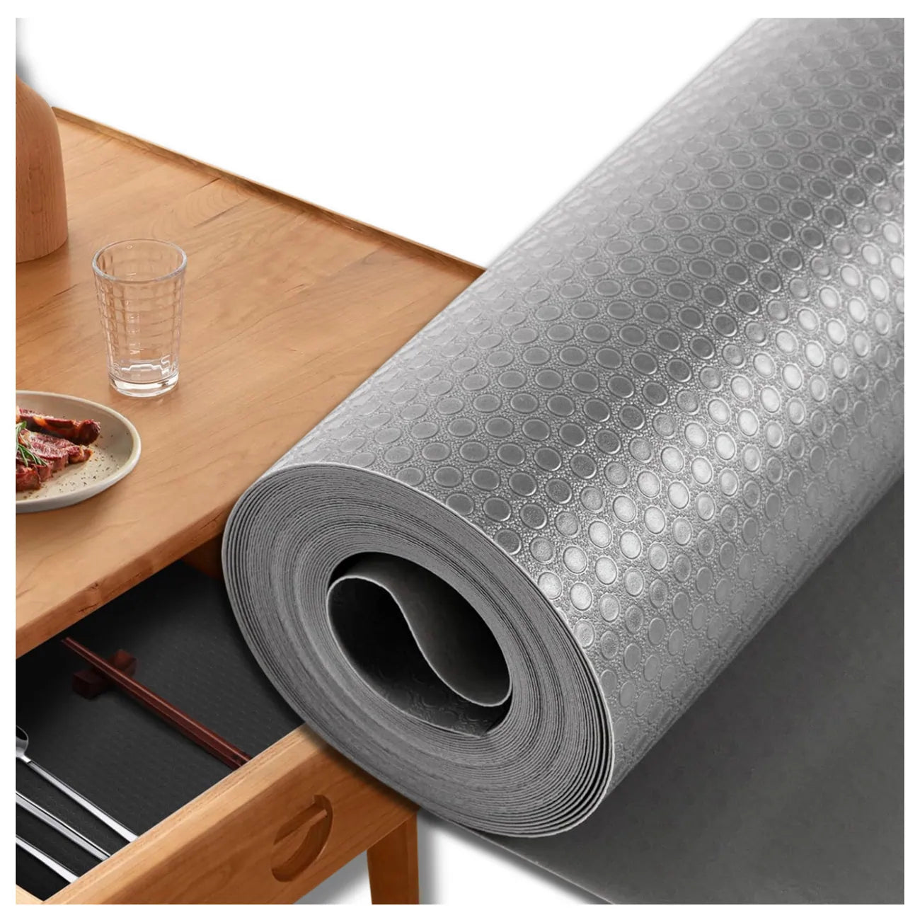 Aizsargpaklājiņš skapīšu atvilktnēm, 400x50 cm, neslīdošs, traipus atgrūdošs