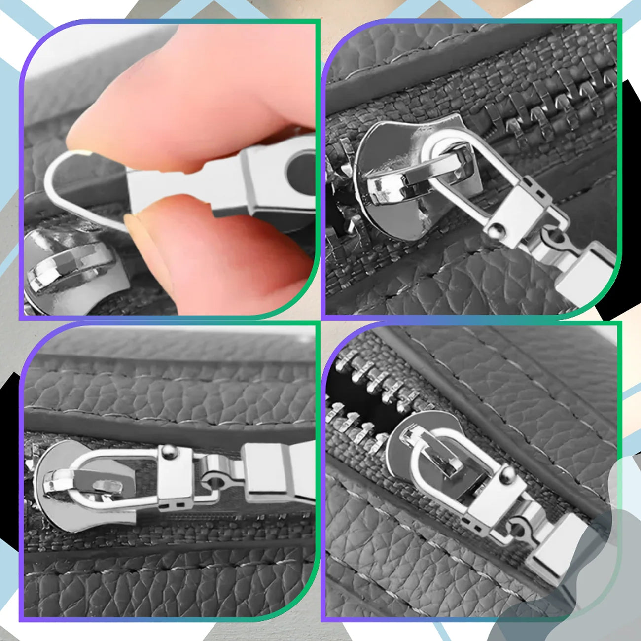 Apaļi metāla rāvējslēdzēja pakaramie, sudraba krāsā, 5 gab.