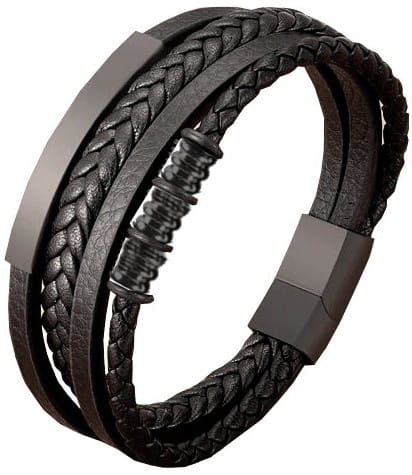 Vīriešu rokassprādze B1, melna A43