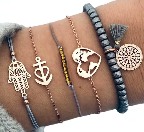 Sieviešu rokassprādžu komplekts, 5 gab. E83