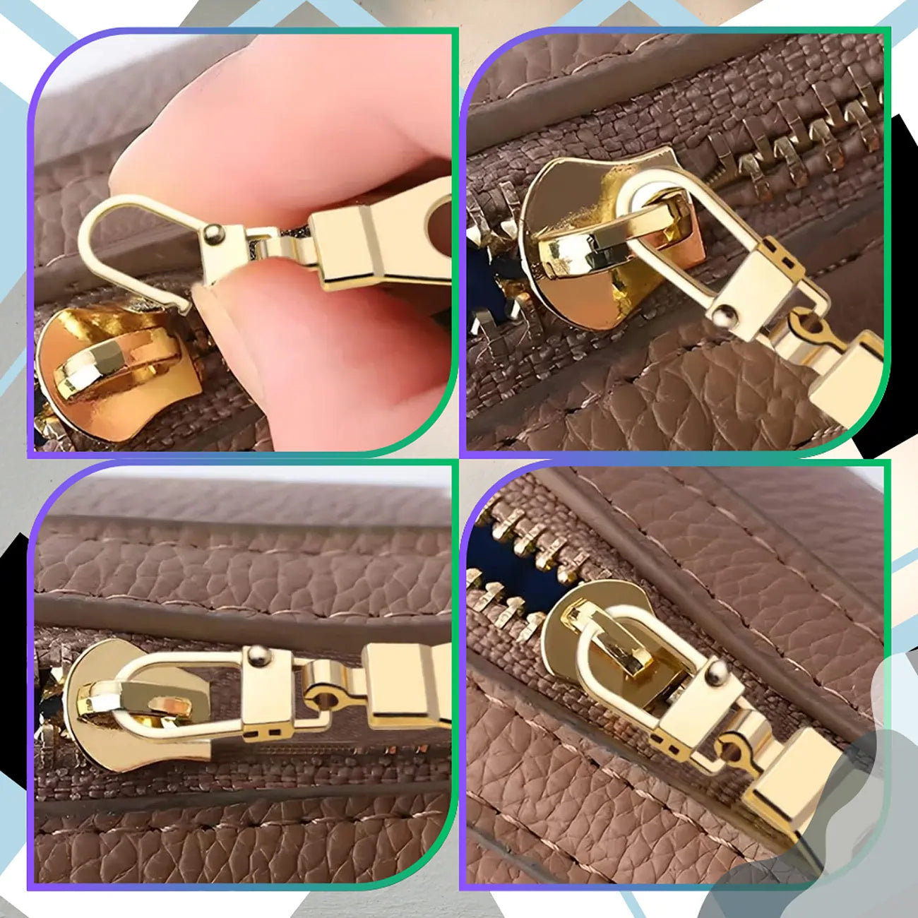 Zelta metāla rāvējslēdzēja atvilktnes, 5 gab.