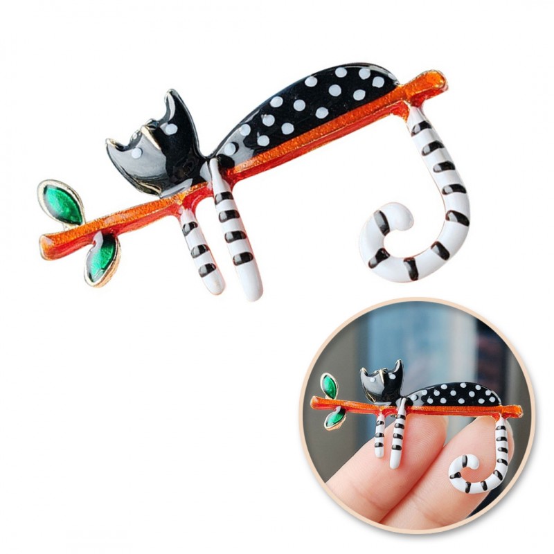 Dekoratīva piespraude "Melnais kaķis" (BZ163)