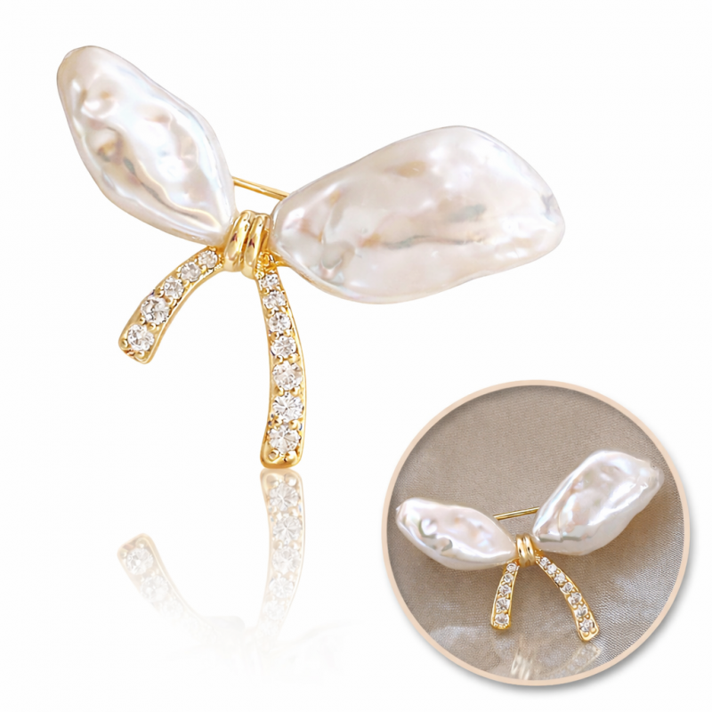 Dekoratīvā piespraude – pērļu lente ar cirkoniem