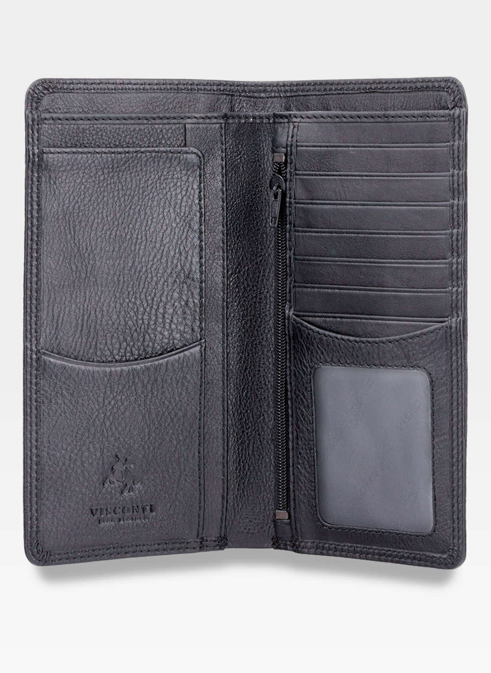 Liels vīriešu maks Visconti P2, melns S1130