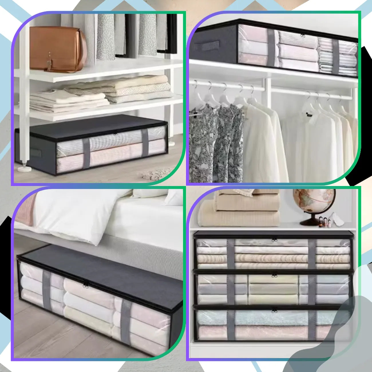 Liela drēbju un gultasveļas soma, 2 gab., pelēka