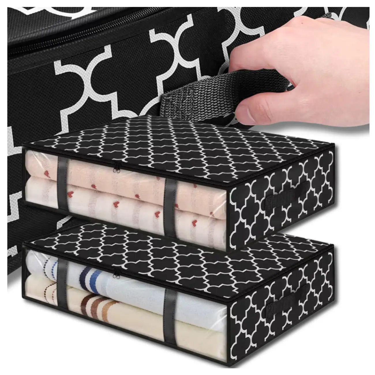 Liela drēbju un gultasveļas soma, 2 gab., ar rakstiem