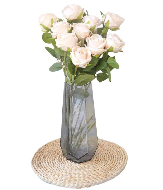 Mākslīgās rozes 5 gab. G7, baltas