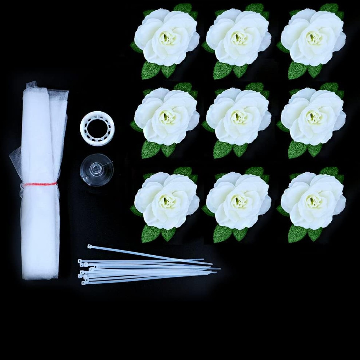 Mākslīgās rozes 9 gab. L21, baltas