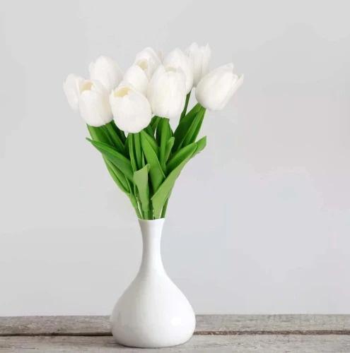 Mākslīgās tulpes, 10 gab. T1 baltas