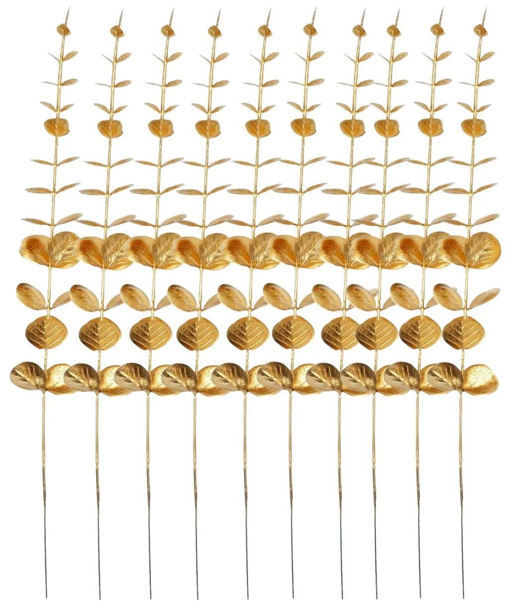 Mākslīgās eikalipta lapas 10 gab. B1, zelta krāsā